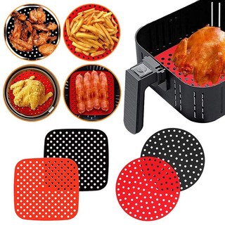 Tapete Air fryer Silicone Anti Aderente Protetor Fritadeira Elétrica Sem Óleo Forro Flexível Quadrado Cozinha Não Gruda Assadeira Forma