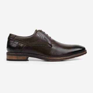 Sapato Social Casual Masculino Couro Ferracini Croco Cadarço Bentley Preto 3941-660I
