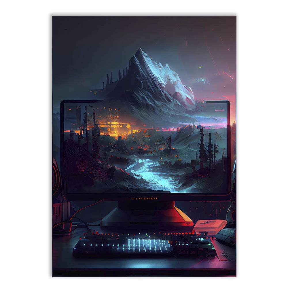 Placa Decorativa A4 Pc Gamer Decoração Setup Monitor