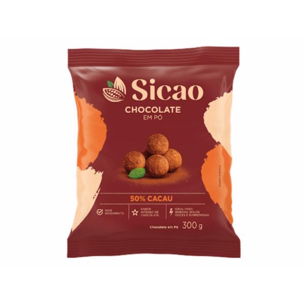 Chocolate em Pó 50% Cacau 300g - Sicao em Oferta na Shopee