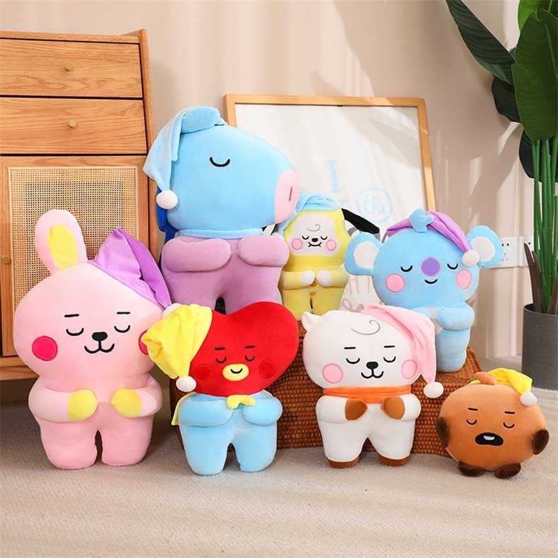 30cm /bts BT21 Boneca de Pelúcia Dorminhoca TATA CHIMMY COOKY Boneca de Almofada