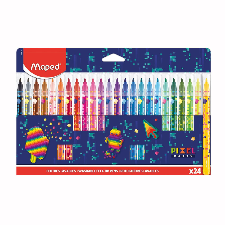 Caneta hidrográfica Pixel Party com 24 cores 845417 Maped - Stationery