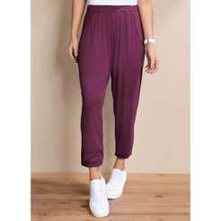 Calça Soltinha Com Pregas Roxo Quintess