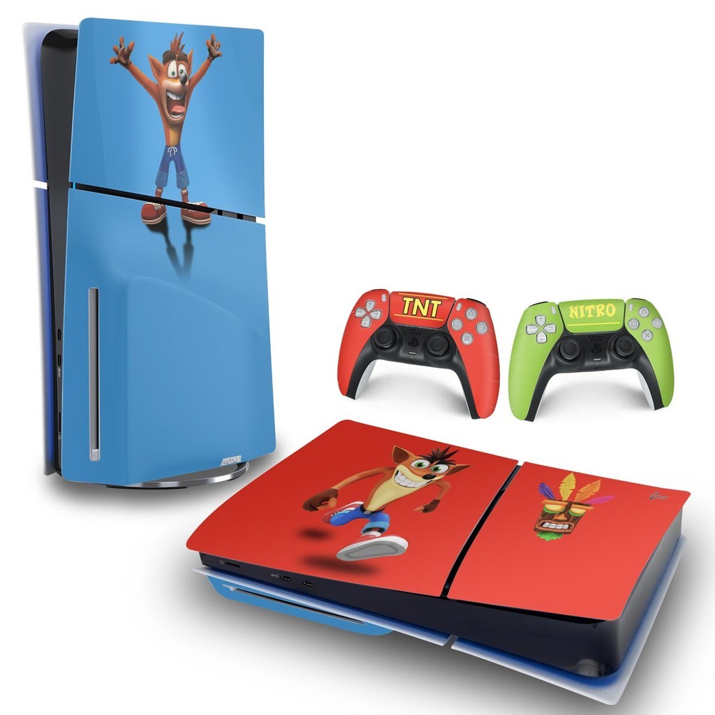 Skin PS5 Slim Adesivo Horizontal - Crash Bandicoot