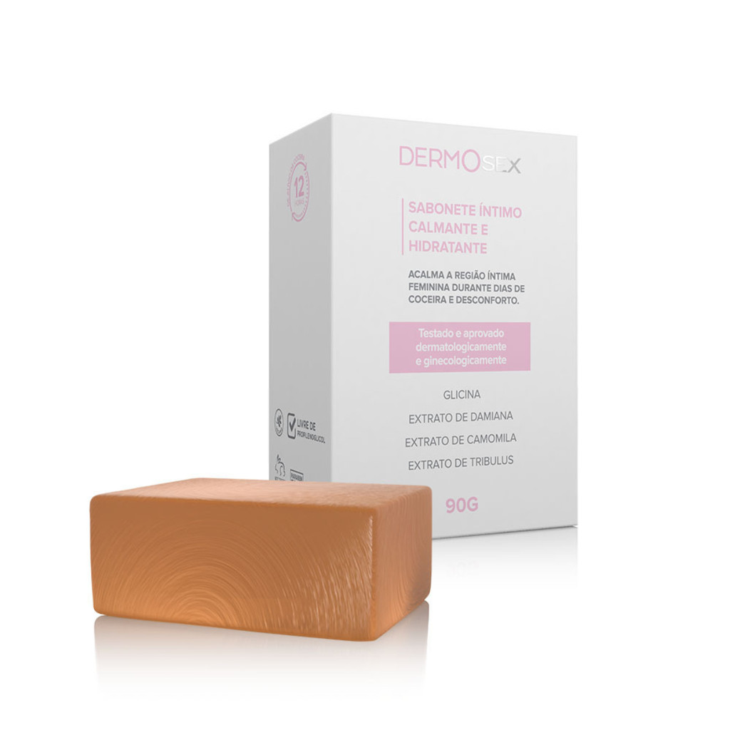 Sabonete Íntimo em Barra Calmante e Hidratante Dermosex 90g Ginecologicamente Testado Glicina Vegano em Oferta na Shopee