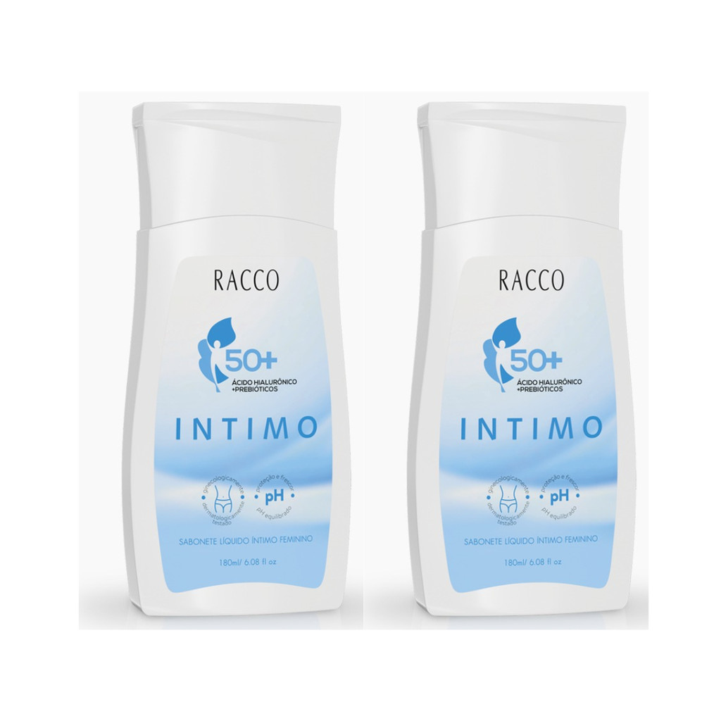 Kit 2 Sabonete Líquido Íntimo Feminino 50+ 180mL Cada Racco