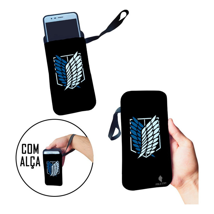 Case Para Celular Logo Attack On Titan Preto