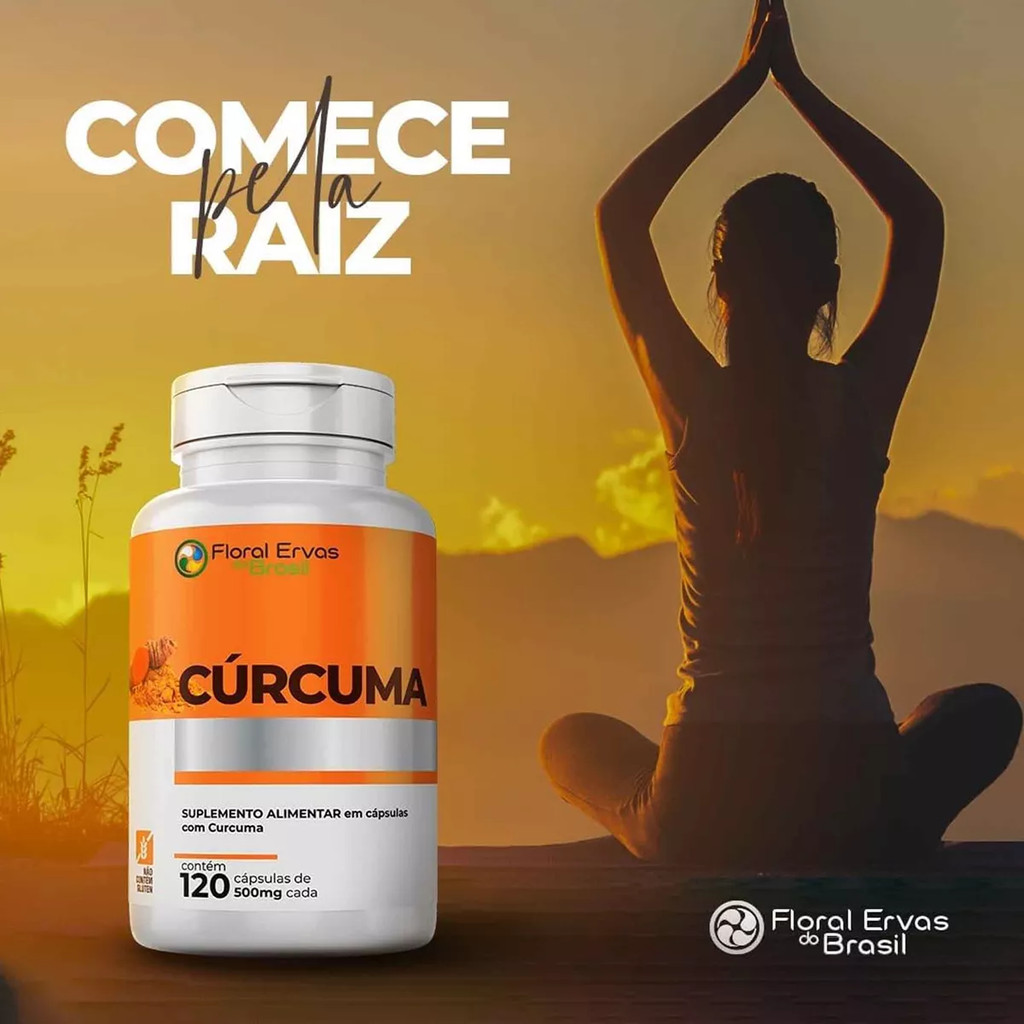 Cúrcuma 500mg Original 120 Cápsulas Curcumina Floral Ervas