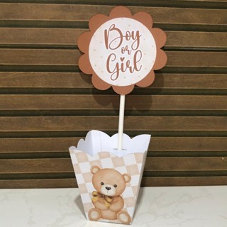 12 Centro de Mesa URSINHO LUXO chá revelação - Centro de mesa cachepô de aniversário - Pegue e Monte em Oferta na Shopee