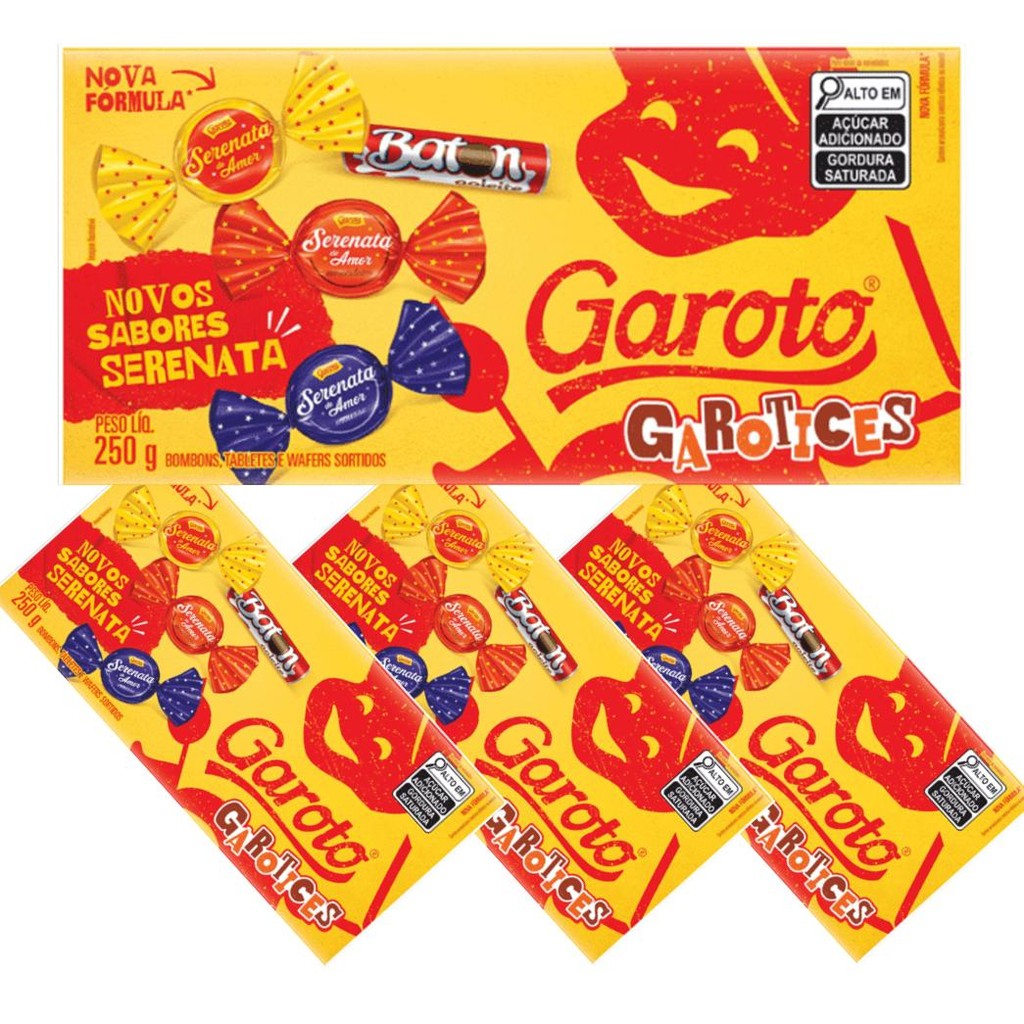 Kit 4cx de Bombom Garoto Sortido 250g - Chocolates originais Promoção Frete Rápido - Com desconto