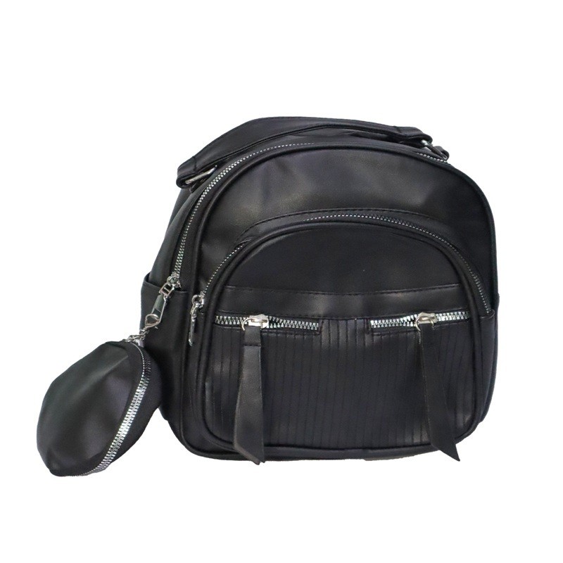 Mochila Feminina Pequena Couro Moderna com Porta Nécessaire