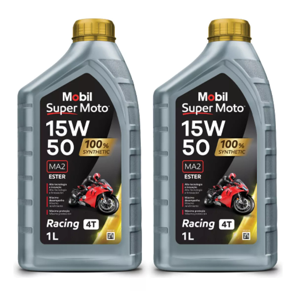 KIT 2 OLEO MOBIL 4T MX 15W50 SUPER MOTO 100% SINTÉTICO em Oferta na Shopee
