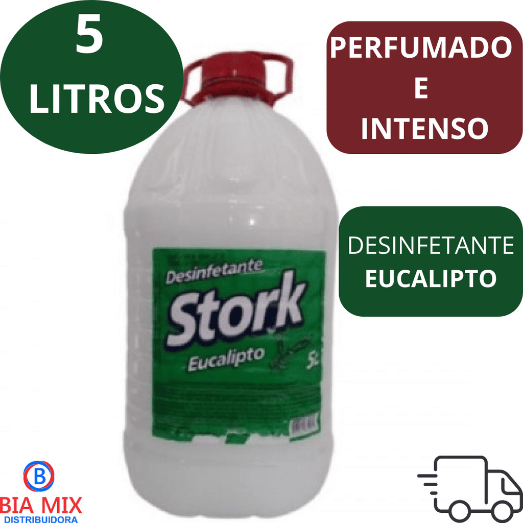 Desinfetante Eucalipto Galão 5 Litros STORK - Intenso e Perfumado - 5L