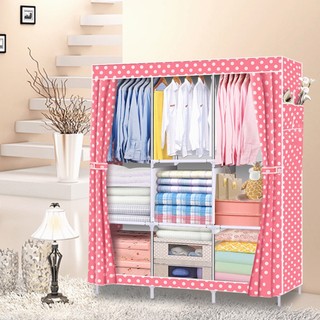 Guarda Roupa Dobrável Organizador De Roupas Cor：Rosa
