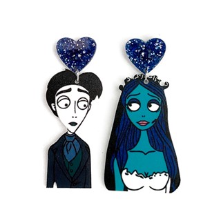 Brincos De Noiva Fantasma Criativos Engraçados Para Mulheres Acrílicos Assimétricos Festa De Halloween Acessórios Jóias