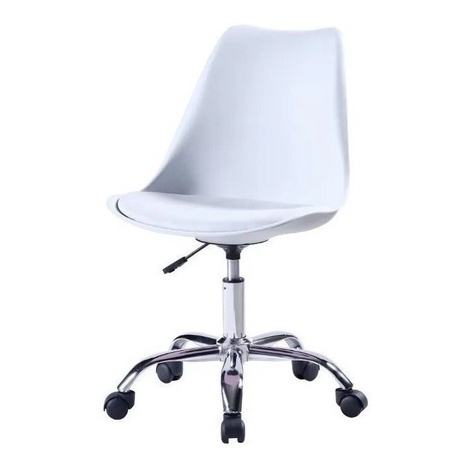Cadeira De Escritorio Eames Giratoria Estofada Com Rodinha