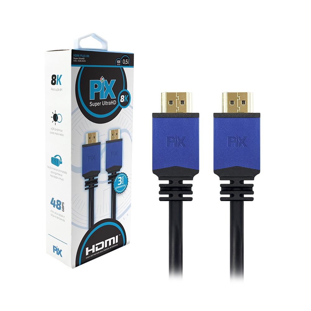 Cabo Hdmi Premium 2.1 - 50cm 4k 144hz 8k 120hz 48g Gamer