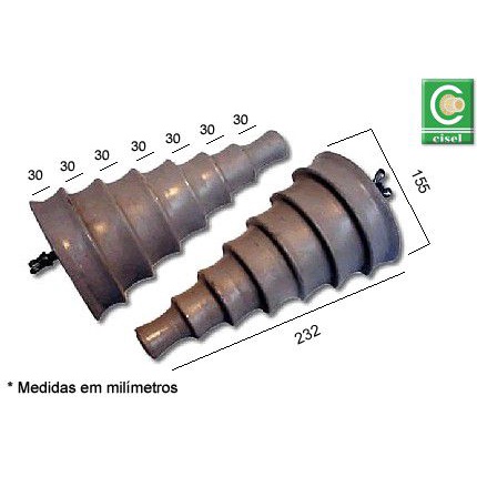 Forma de Alumínio p/ Bobinadeira 7 canais Monofásica Grande Longa 155 mm- Mod. 10