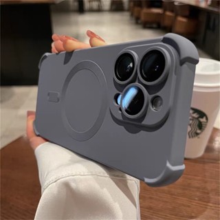 Capa Macia De Silicone De Luxo Com Protetor De Câmera Airbags À Prova De Choque Para iPhone 15 14 Pro Max 15plus Magnética