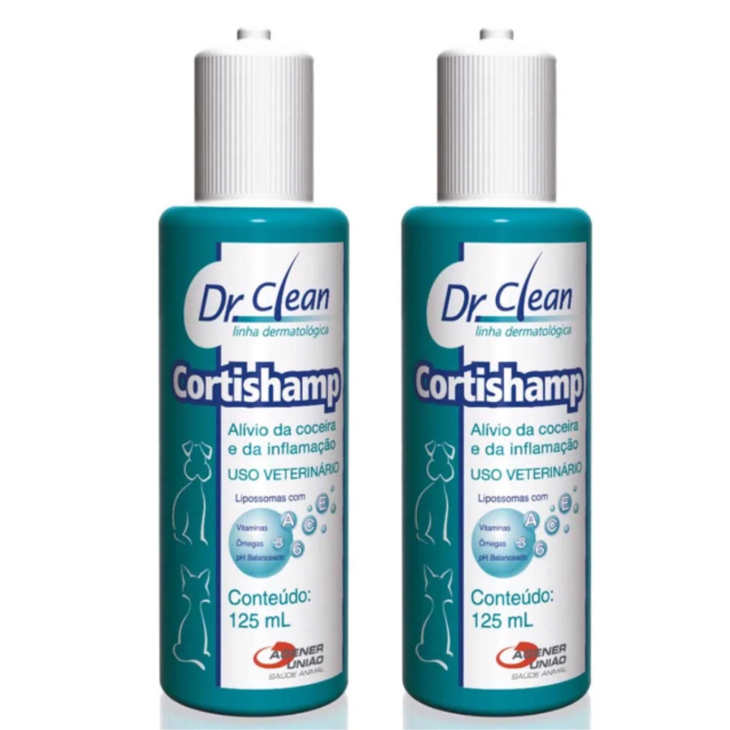 02 Cortishamp 125ml Shampoo Para Coceira Cães e Gatos em Oferta na Shopee