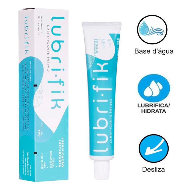 Gel Lubrificante Íntimo à Base de Água Incolor - Lubri-Fik | 50 Gramas