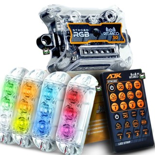 Kit Central Strobo AJK Rítmico 3.0 RGB c/ 4 Faróis 6W Auto