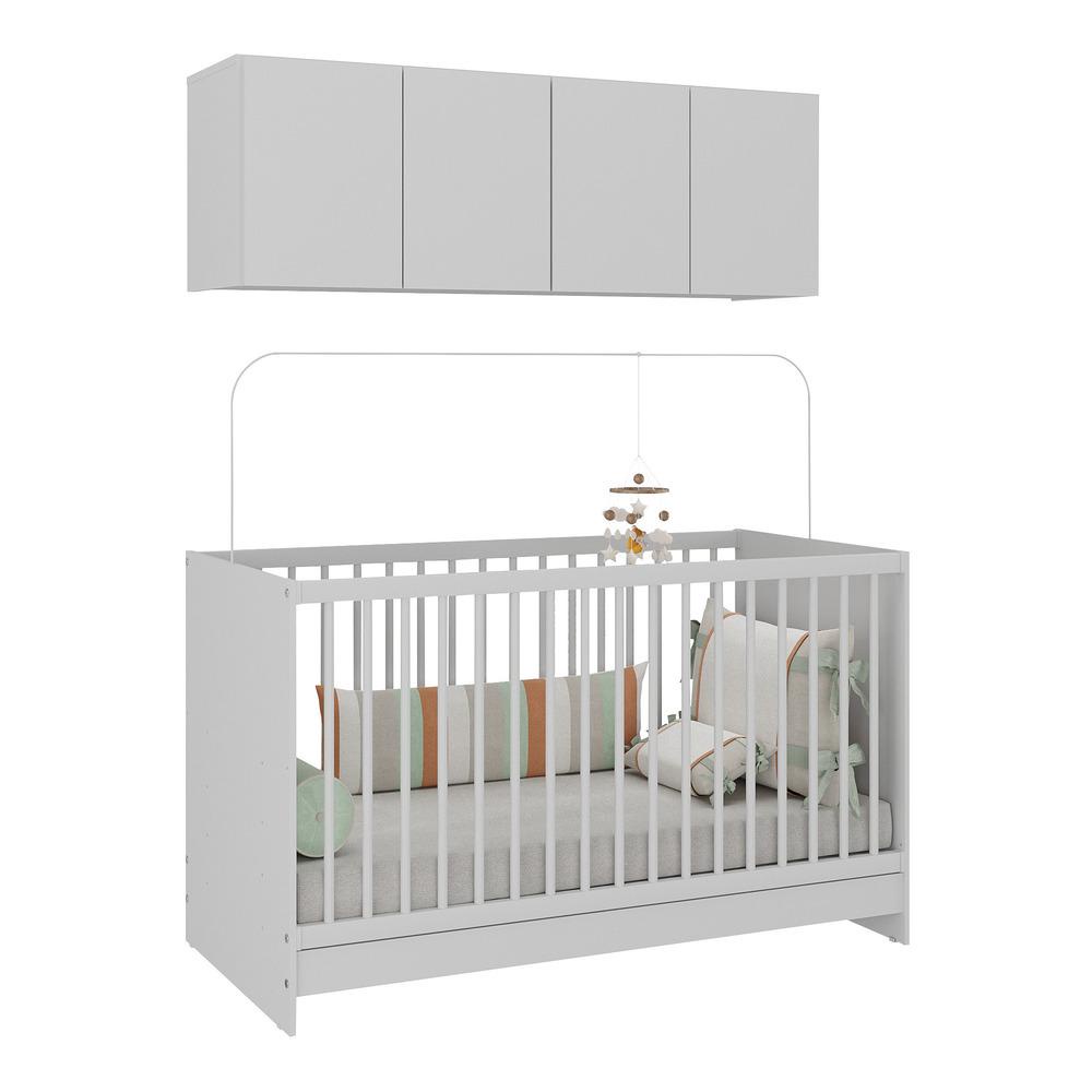 Berço 3 em 1 com Armário Aéreo 4 portas Multimóveis MP4140 em Oferta na Shopee