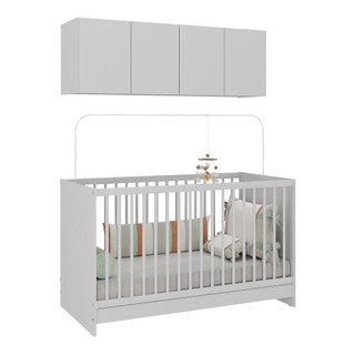 Berço 3 em 1 com Armário Aéreo 4 portas Multimóveis MP4140 em Oferta na Shopee
