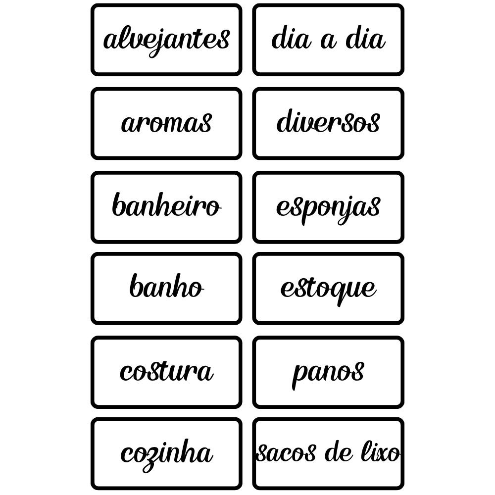 Etiqueta Adesiva Decorativa p/ Organização de Casa Lavanderia Cozinha