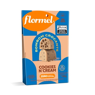 Bombom Branco com Gotas de Cookie, Zero Açúcar Flormel- 60g em Oferta na Shopee