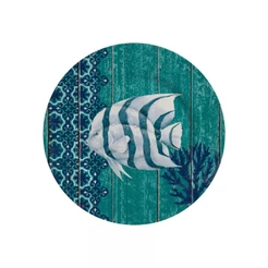 Conjunto com 6 Pratos de Sobremesa Acqua Fish Ø21cm Cerâmica Alleanza