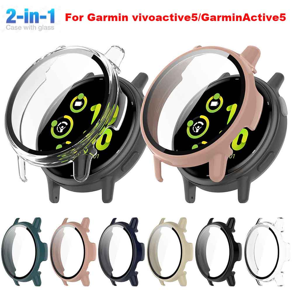 Filme De Vidro Temperado + Capa Para Garmin Vivoactive 5/GarminActive 5 Protetor De Tela De Smartwatch Relógio Inteligen