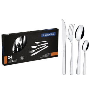 Faqueiro Buzios 24 Peças em Aço Inox Tramontina - 23799071 em Oferta na Shopee