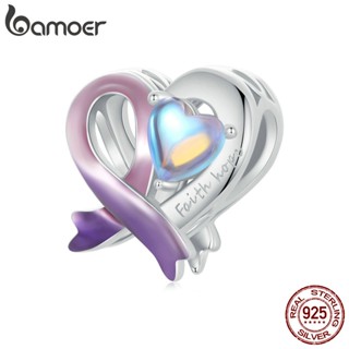 Bamoer 925 Sterling Sliver Charme Fita Cor-De-Rosa Acessórios Para Pulseira