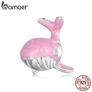 Bamoer 925 Sterling Sliver Charme De Fita De Baleia Rosa Acessórios Para Pulseira