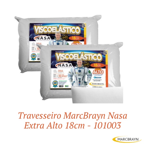 Kit 2 Travesseiros Nasa Viscoelástico Extra Alto