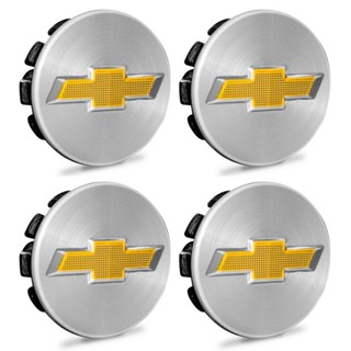 Kit 4 Calota Calotinha 58mm Centro Tampa Roda GM Onix Cruze Agile Cobalt Prisma 20 Garras Prata