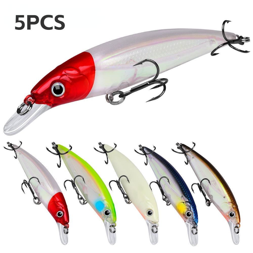 5 Peças 7g 14g Isca De Pesca Minnow Wobbler Crankbait Artificial Dura De Plástico Equipamento Para Robalo Lúcio