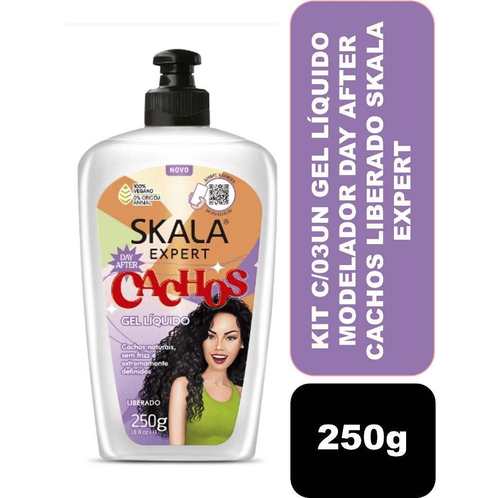 Kit com 03un de Gel Líquido Modelador Day After Cachos Liberado Skala Expert 250g em Oferta na Shopee