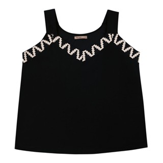 Blusa De Alça Feminina Plus Size Secret Glam Preto