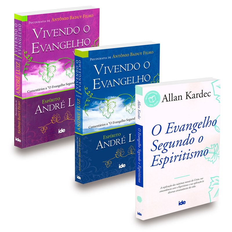Kit Evangelho: Vivendo o Evangelho Vol. 1 e 2 + O Evangelho Segundo o Espiritismo