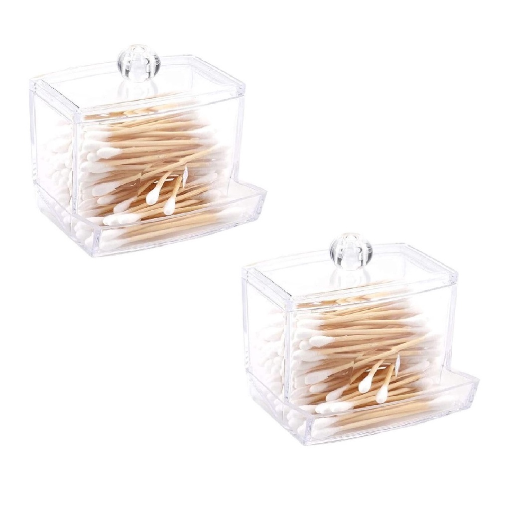 Kit 2 Porta Cotonete Plástico Utilidades Domésticas