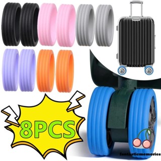 4/8PCS Borracha De Substituição Da Roda Bagagem Do Porta-Malas Tampa De Proteção Das Rodas Silent Luggage Wheel Rubber Sleeve Travel Box