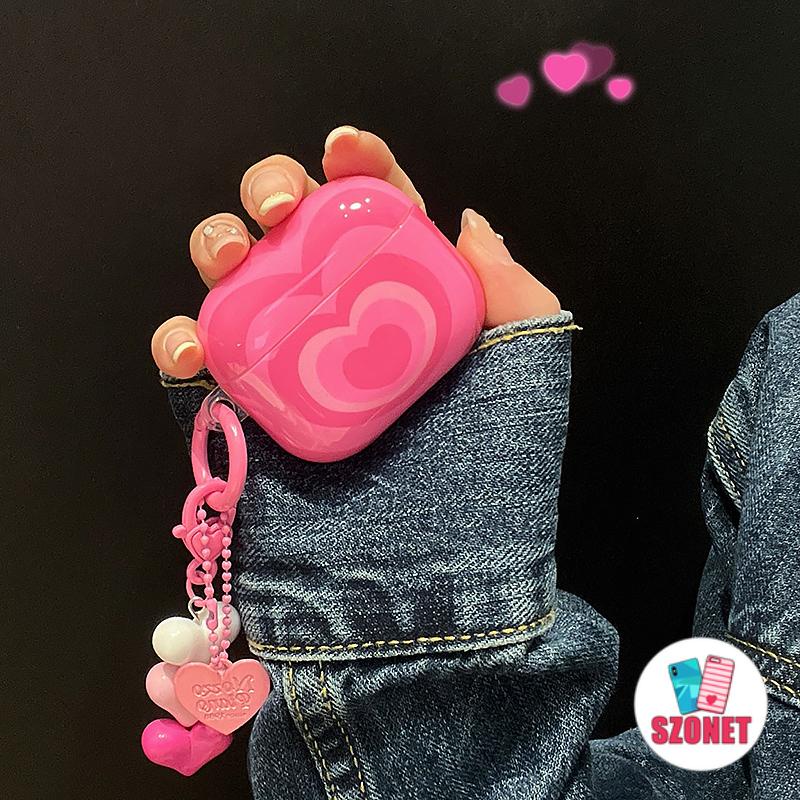 Com Lanyard Pink Heart Silicone Soft Shockproof Caixa De Fone De Ouvido Compatível AirPods 1 2 3 4 Pro inPods i12
