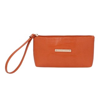 Carteira Clutch com Alça de Mão Fellipe Krein Aw22 Lesar - Caramelo