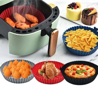 Bandeja Forma de Assadeira Para Air Frier Silicone Flexível Lavável Reciclável Redonda