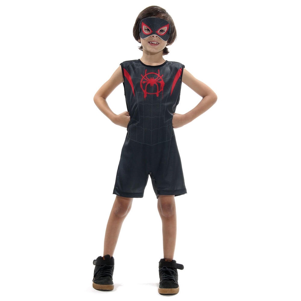 Fantasia Homem Aranha Preto Regata Marvel C/Macacão Máscara 
 em Oferta na Shopee