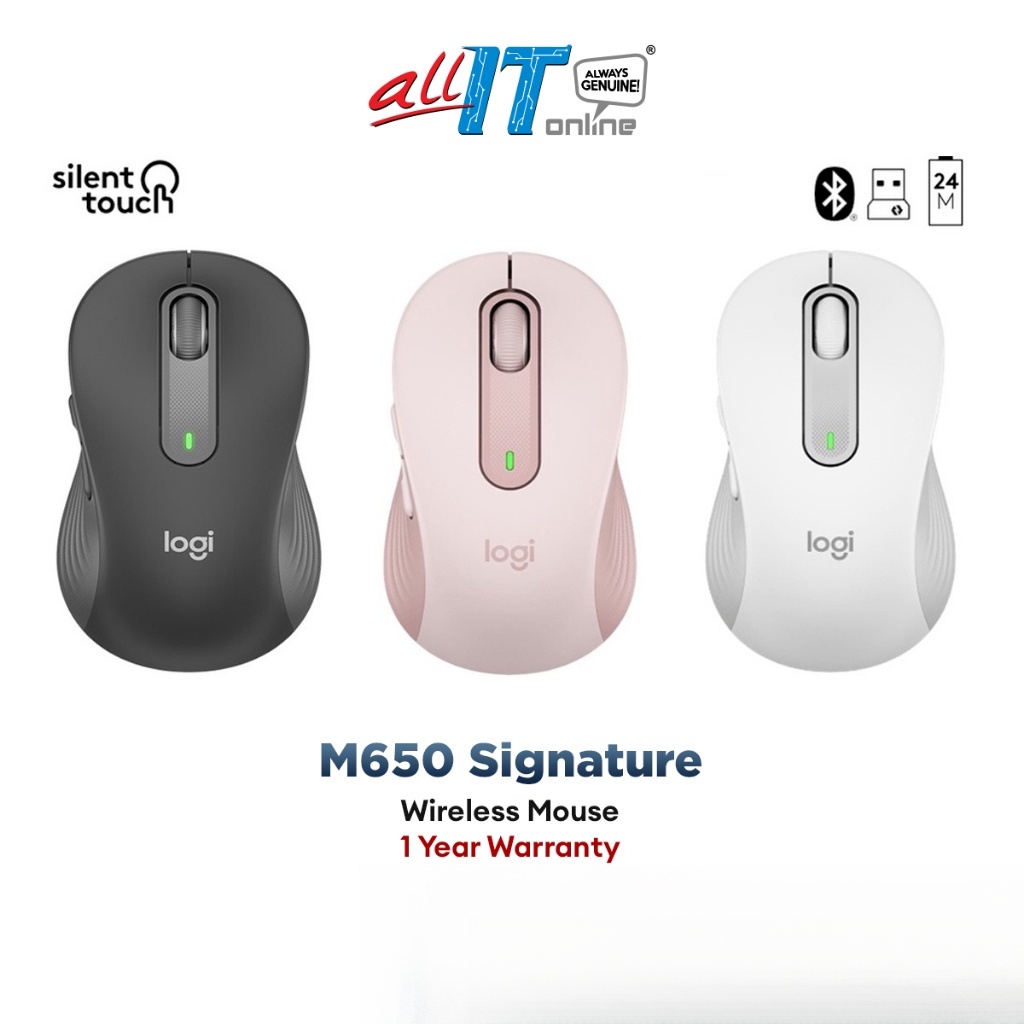 Mouse sem fio Logitech M650 M650L Signature