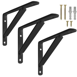 Mão Francesa Reforçada 50cm 3 un Preta Cantoneira Prateleira em Oferta na Shopee