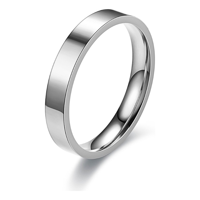 Aliança Avulsa Namoro Lisa Reta Aço Inox Prata Fina 4mm